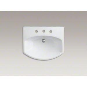 Cimarron® 26.81" Vitreous China U-Shape Pedestal Bathroom Sink with Overflow