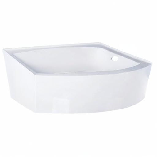 Kingston Brass Aqua Eden 66-Inch Acrylic Curved Rectangular Apron 3-Wall Alcove Tub, Drain