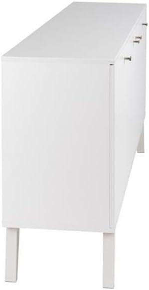 Milo Mid-Century Modern 4 Door Buffet Server White - Prepac: Laminated Storage Cabinet, CARB Certified