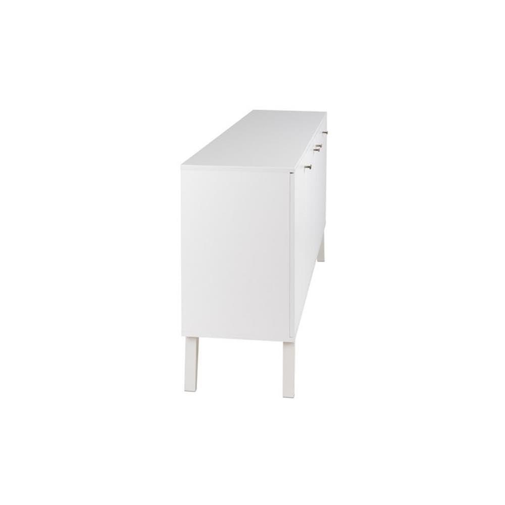 Milo Mid-Century Modern 4 Door Buffet Server White - Prepac: Laminated Storage Cabinet, CARB Certified