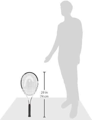 HEAD Geo Speed Adult Tennis Racquet, Pre-Strung, Black/White, 10.4 oz. Weight, 105 Sq. in. Racquet Head Size
