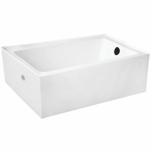 Kingston Brass Aqua Eden 60-Inch Acrylic Rectangular 3-Wall Alcove Tub, Hand Drain Hole