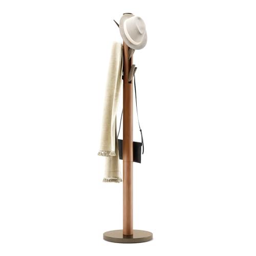 Umbra Flapper Coat Rack, Light Walnut/Warm Gold