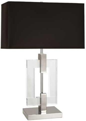 Rectangular Black Parchment Table Lamp with Matte Silver Lining