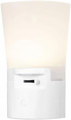 GE UltraBrite Sconce Night LED Light, Dimmable, Plug-in, Dusk-to-Dawn, White, 5in, 45123