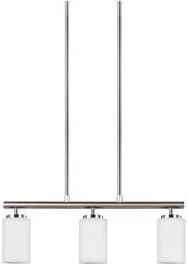 Sea Gull Lighting 66160-962 Oslo Three-Light Island Pendant Hanging Modern Light Fixture, Brushed Nickel Finish