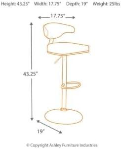 Tall Bellatier Adjustable Height Barstool Black - Signature Design by Ashley: Swivel, Low Back, Metal Frame