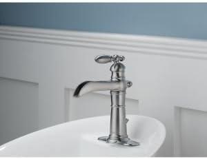 Victorian Single Hole Bathroom Faucet with Drain Assembly, Single Handle Bathroom Sink Faucet