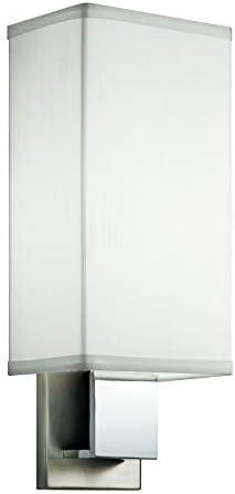 Brushed Nickel and Chrome LED Wall Sconce with White Shade
