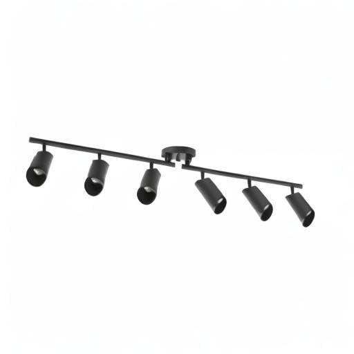 Modern 3.8 ft. Matte Black Foldable Hard Wired Indoor Track Lighting Kit with Adjustable Step Heads
