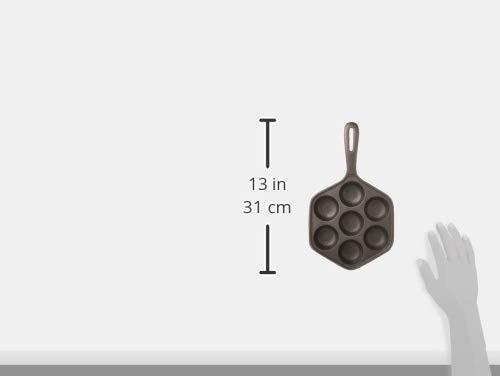 Norpro Cast Iron Stuffed Pancake Pan, Munk/Aebleskiver, 2" / 5cm diameter, Black