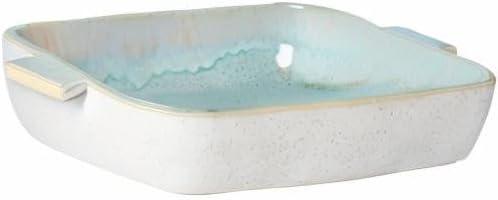 Sea Blue Ceramic Rectangular Baker with Handles