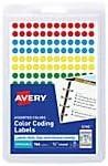 Avery Removable Color Coding Labels, 0.25", Assorted, Pack of 768