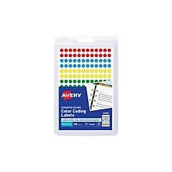 Avery Handwrite Only Removable Round Color-Coding Labels 1/4" dia Assorted 768/Pack 05795
