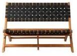 Balkene Home Sava Bench Low-Slung Acacia Wood Construction No Assembly-Unfold-Teak Toned Oil Finish