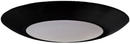 Sleek Polished Nickel 7'' LED Flushmount with Dimmable White Bowl Shade