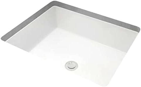 Miseno  17 x 13 in. Rectangular Undermount Bathroom Sink with Rear Overflow, White