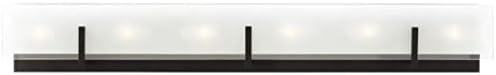 Syll Midnight Black 6-Light Vanity Wall Sconce with Etched Glass