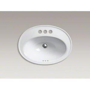 Serif® Ceramic Oval Drop-In Bathroom Sink with Overflow