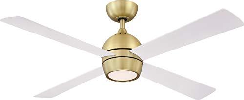 Indi Ceiling Fan + Light - White/Brass / 52"