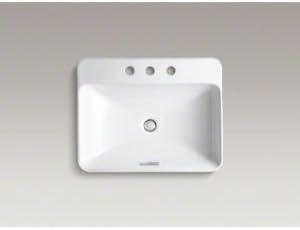 Vox® Vitreous China Rectangular Vessel Bathroom Sink with Overflow