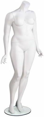 Amber Plus-Size Headless Mannequin with Matte White Finish