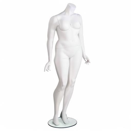 Amber Plus-Size Headless Mannequin with Matte White Finish