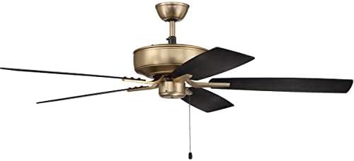 Craftmade P525-52 Pro Plus 52" 5 Blade Indoor Ceiling Fan - Satin Brass / Black Walnut /