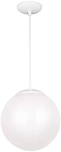 Luminous Globe White Glass 12" Pendant Light with Opal Diffuser