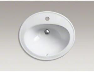 Pennington Ceramic Oval Drop-In Bathroom Sink with Overflow