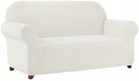 Subrtex Stretch 1-Piece Textured Grid Slipcover Sofa Cover, Off-white