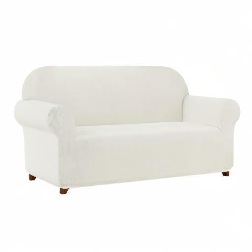Subrtex Stretch 1-Piece Textured Grid Slipcover Sofa Cover, Off-white