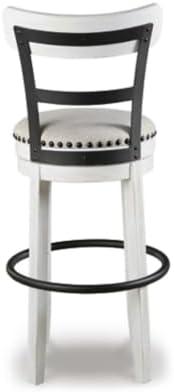 Gracie Oaks Design by Ashley Valebeck Modern Swivel Counter Height Barstool, Whitewash