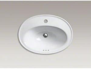 Serif® Ceramic Oval Drop-In Bathroom Sink with Overflow