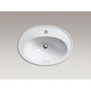 Serif® Ceramic Oval Drop-In Bathroom Sink with Overflow