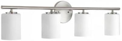 Progress Lighting Replay Collection 4-Light Bath Vanity, Brushed Nickel, Porcelain Shade