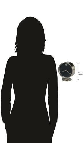 Howard Miller® Aurora Modern & Contemporary Analog Glass, Felt, Metal Quartz Movement / Crystal Tabletop Clock in Nickel