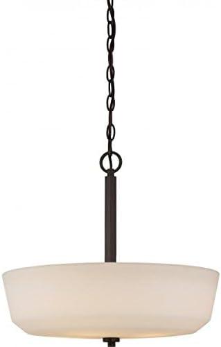 Nuvo Pendant Fixture,4L,White Glass,Bronze 60-5907