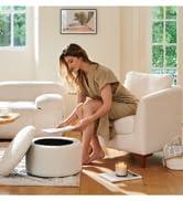 Fluffy Accent Reading Chair with Ottoman      Cream