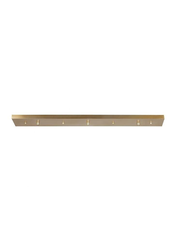 36 in. 3-Light Satin Brass Linear Multi-Port Canopy
