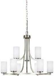 Hettinger 9-Light Brushed Nickel Modern Transitional Hanging Chandelier