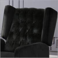 Westcott Contemporary Fabric Tufted Wingback Recliner, Black and Dark Brown