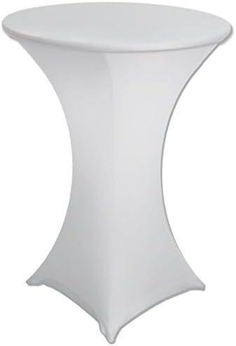 30 x 42 White Stretch Spandex Highboy Cocktail Cover -by Banquet Tables Pro