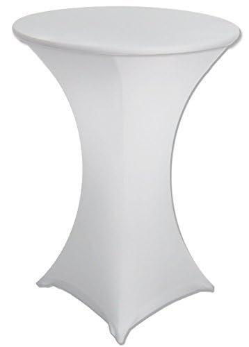 30 x 42 White Stretch Spandex Highboy Cocktail Cover -by Banquet Tables Pro