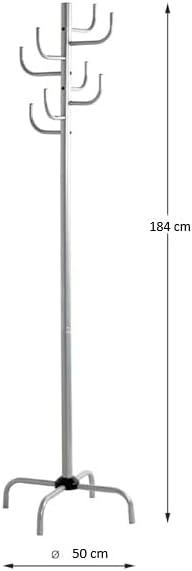 Gray Coat Rack - Freestanding Hat and Coat Stand with 8 Hooks