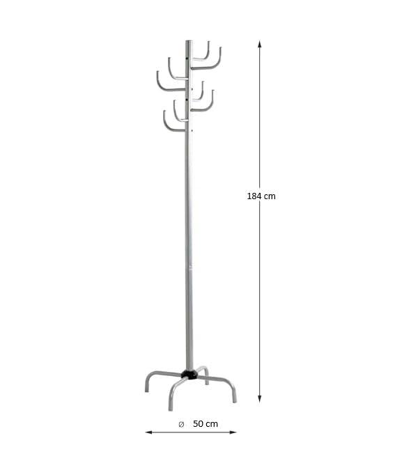 Gray Coat Rack - Freestanding Hat and Coat Stand with 8 Hooks