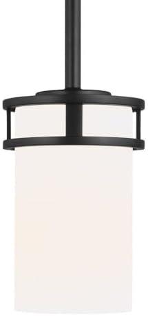 Midnight Black Glass Cylinder Mini Pendant Light