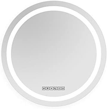 Round Lighted LED Bathroom and Vanity Mirror 28 inch with Anti Fog, Wall Mounted, Dimmer Touch Sensors by Fab Glass and Mirror