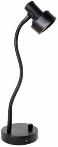 O'Bright Dimmable LED Desk Lamp with USB Charging Port (5V/2A), Full Range Dimming LED, Table Lamp with USB Charger, Flexible Gooseneck, Office Desk Lamp/Bedside Lamp, Vintage Design