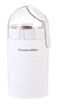 Proctor Silex Fresh Grind 10 Cup Whole Bean Steel Blade Coffee Grinder, White